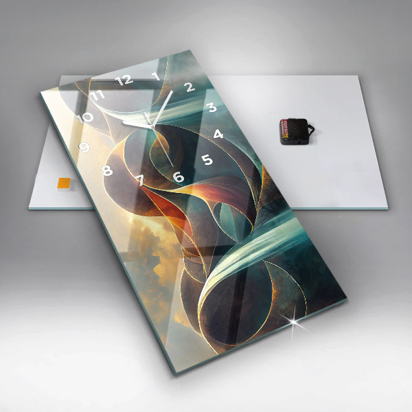 Ceas vertical de perete din sticlă Cascada curgătoare