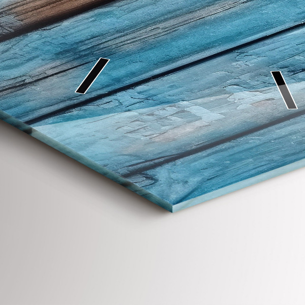 Ceas vertical de perete din sticlă Placi albastre