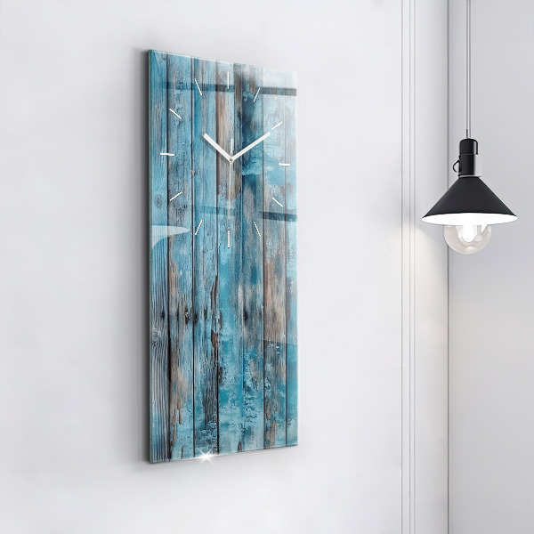 Ceas vertical de perete din sticlă Placi albastre