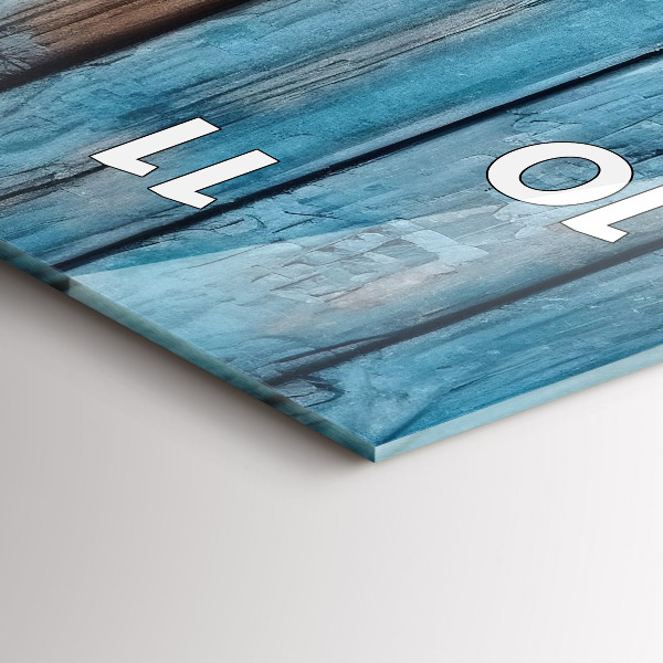 Ceas vertical de perete din sticlă Placi albastre