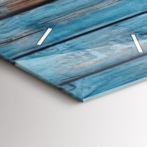 Ceas vertical de perete din sticlă Placi albastre