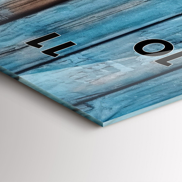 Ceas vertical de perete din sticlă Placi albastre