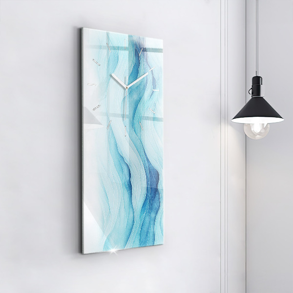 Ceas vertical de perete din sticlă Nori albaștri