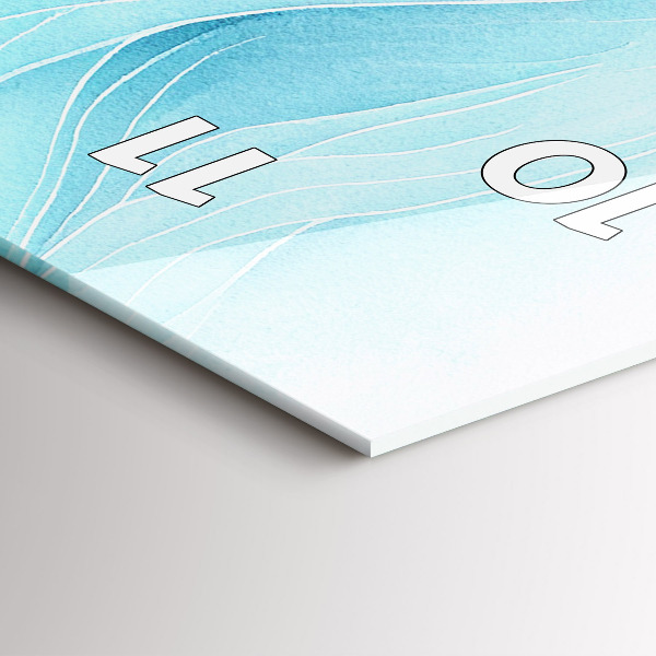 Ceas vertical de perete din sticlă Nori albaștri