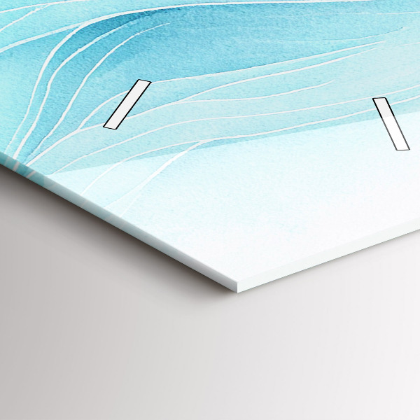 Ceas vertical de perete din sticlă Nori albaștri