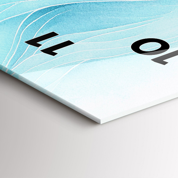 Ceas vertical de perete din sticlă Nori albaștri