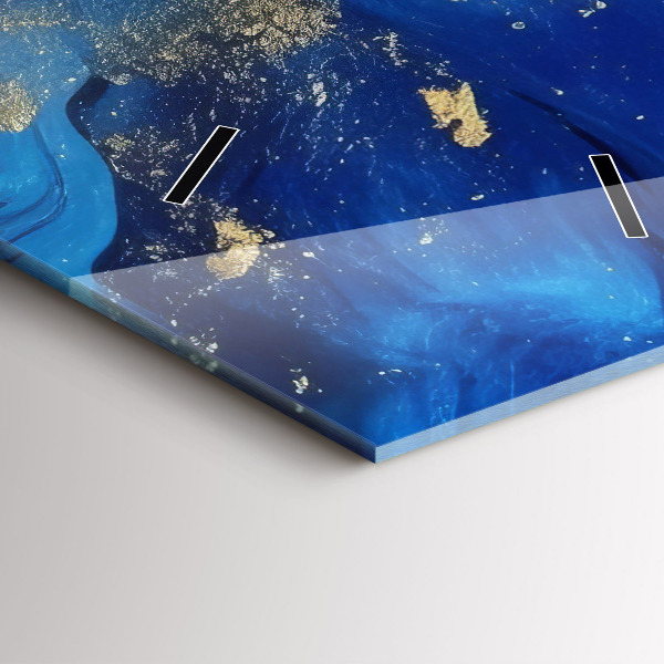 Ceas vertical de perete din sticlă Marmură albastră