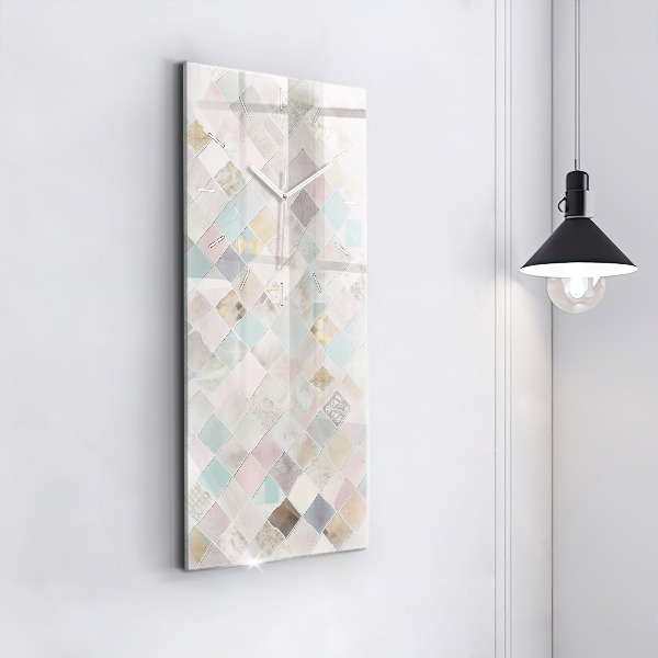 Ceas vertical de perete din sticlă Placi colorate