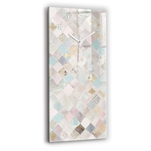 Ceas vertical de perete din sticlă Placi colorate