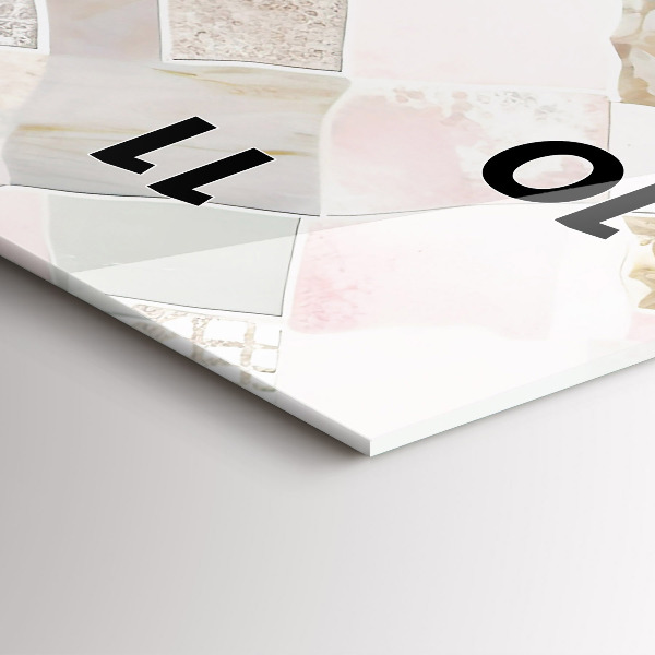 Ceas vertical de perete din sticlă Placi colorate