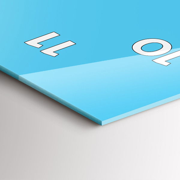 Ceas vertical de perete din sticlă Desen bec