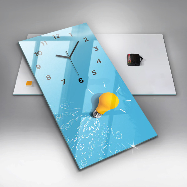 Ceas vertical de perete din sticlă Desen bec