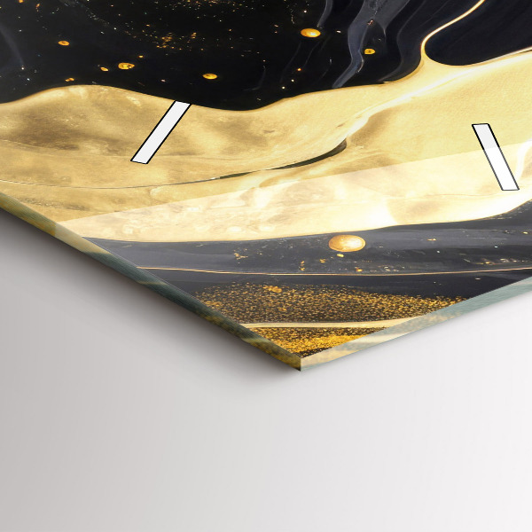 Ceas vertical de perete din sticlă Marmură aurie