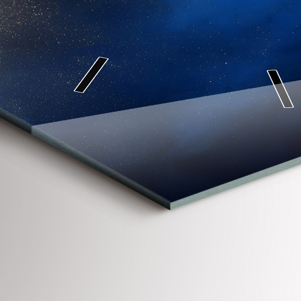 Ceas vertical de perete din sticlă Marmură albastră