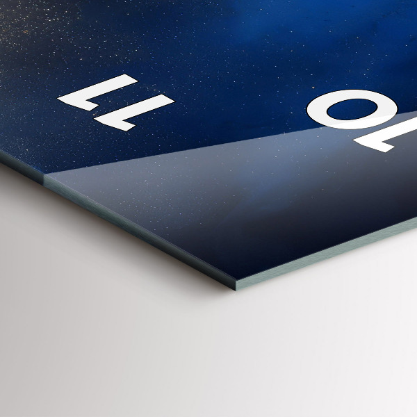 Ceas vertical de perete din sticlă Marmură albastră