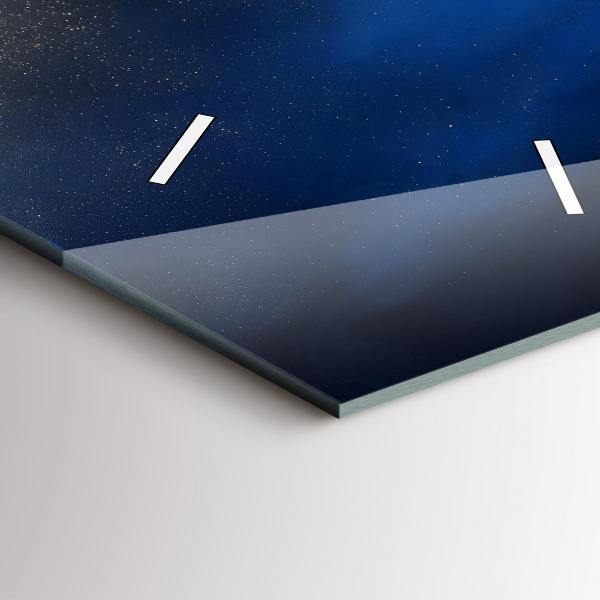 Ceas vertical de perete din sticlă Marmură albastră