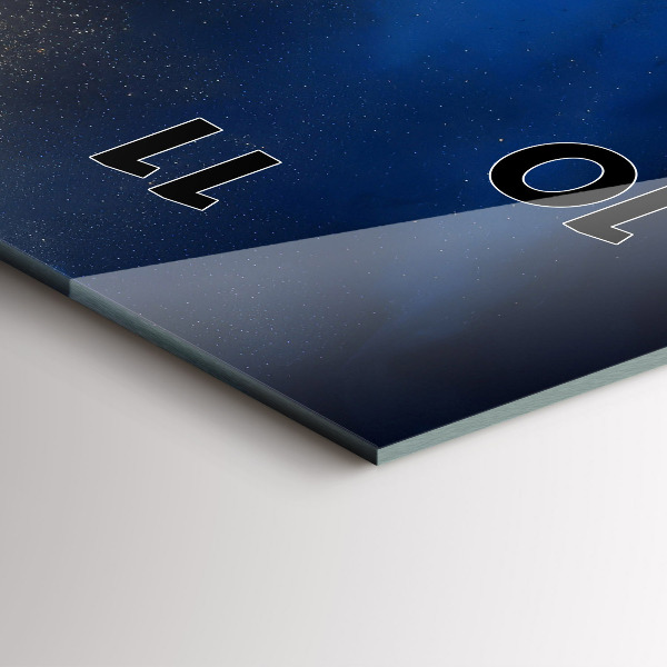 Ceas vertical de perete din sticlă Marmură albastră