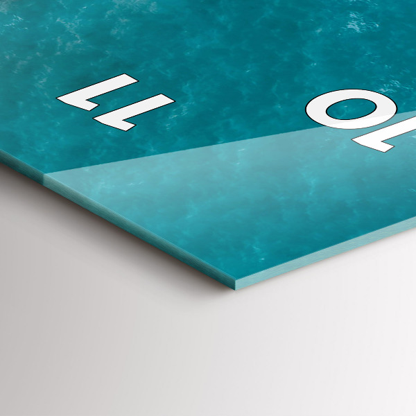 Ceas vertical de perete din sticlă Fiordurile din Costa Blanca