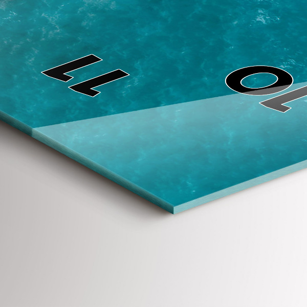 Ceas vertical de perete din sticlă Fiordurile din Costa Blanca