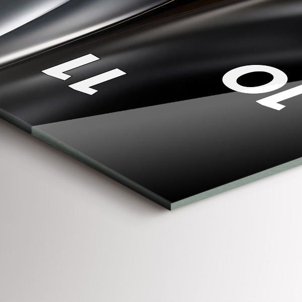 Ceas vertical de perete din sticlă Abstracția