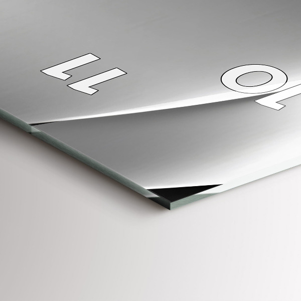 Ceas vertical de perete din sticlă Abstracția argintului