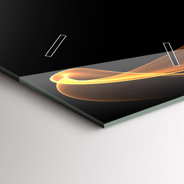 Ceas vertical de perete din sticlă Linii portocalii