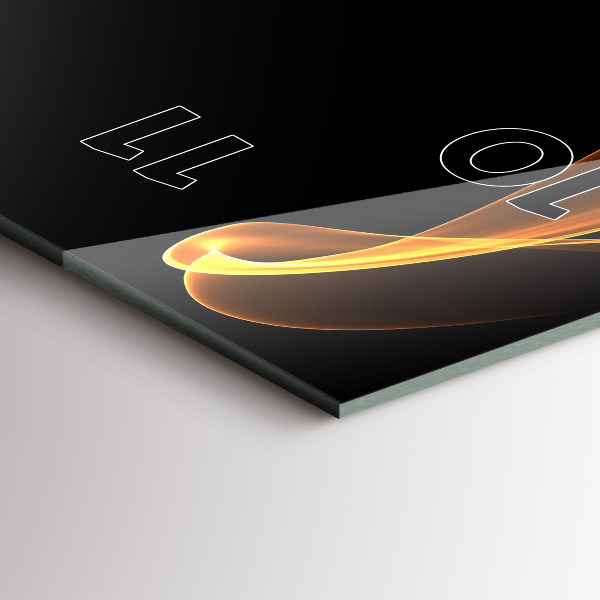 Ceas vertical de perete din sticlă Linii portocalii