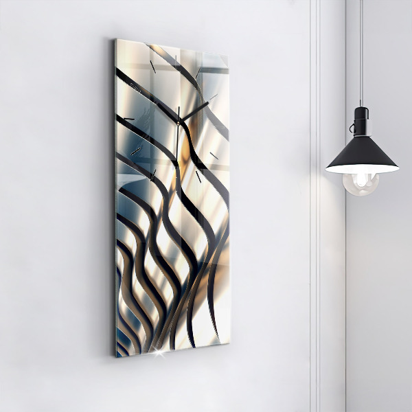 Ceas vertical de perete din sticlă Model argintiu