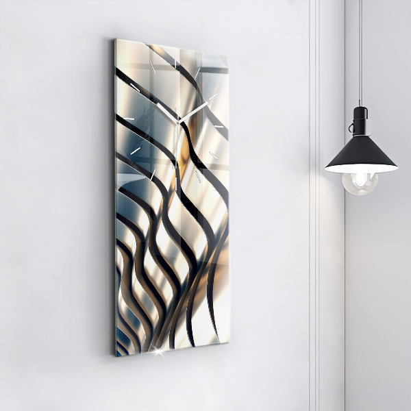 Ceas vertical de perete din sticlă Model argintiu