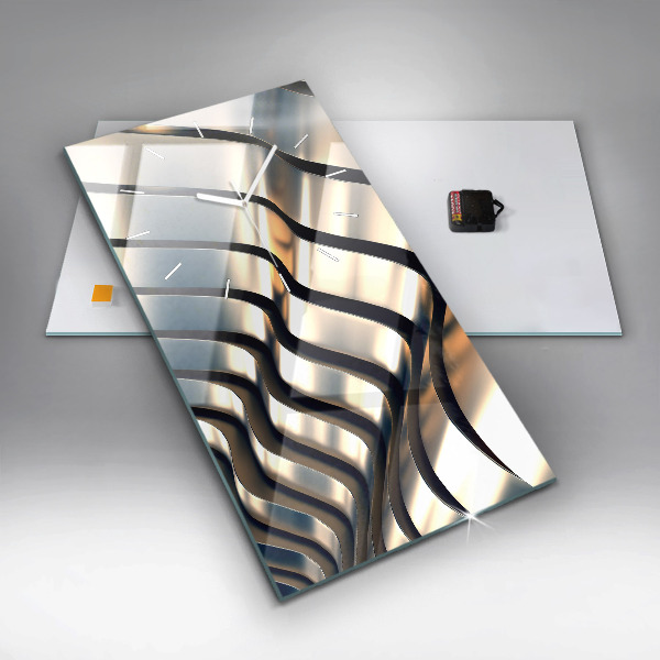 Ceas vertical de perete din sticlă Model argintiu