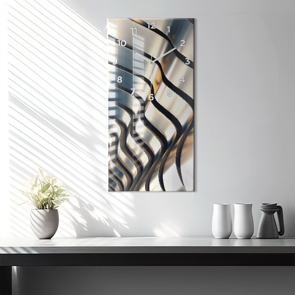 Ceas vertical de perete din sticlă Model argintiu