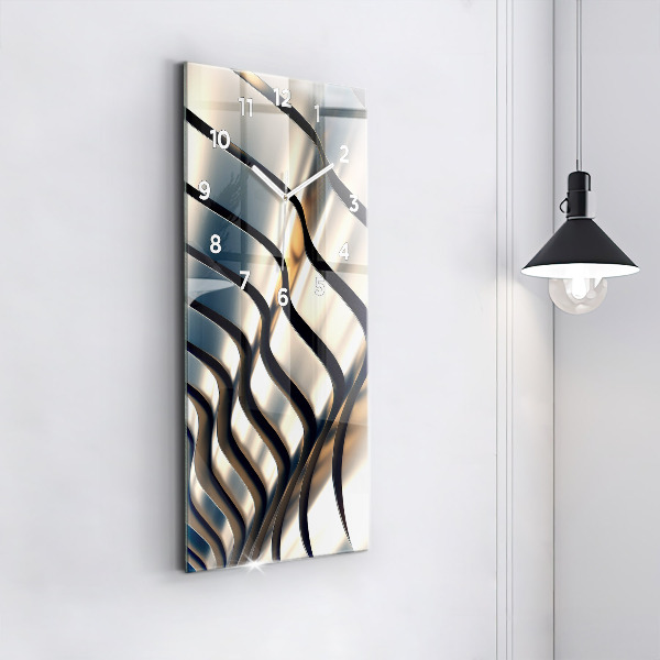 Ceas vertical de perete din sticlă Model argintiu