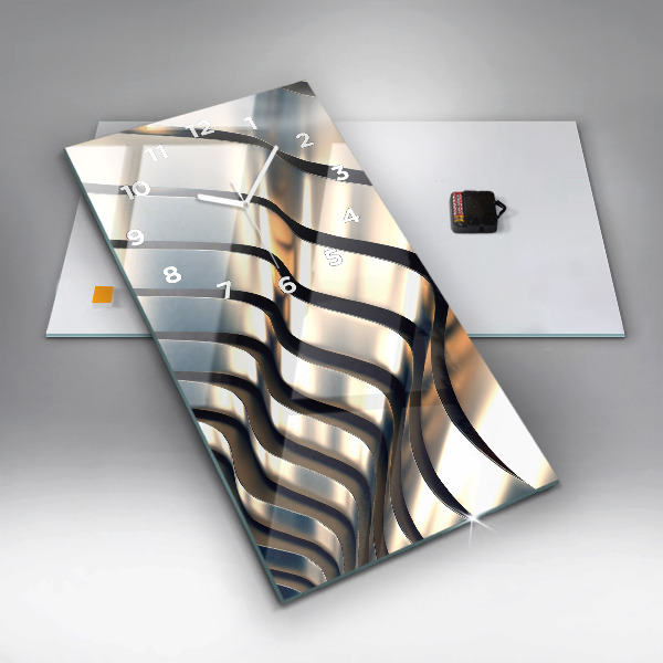 Ceas vertical de perete din sticlă Model argintiu