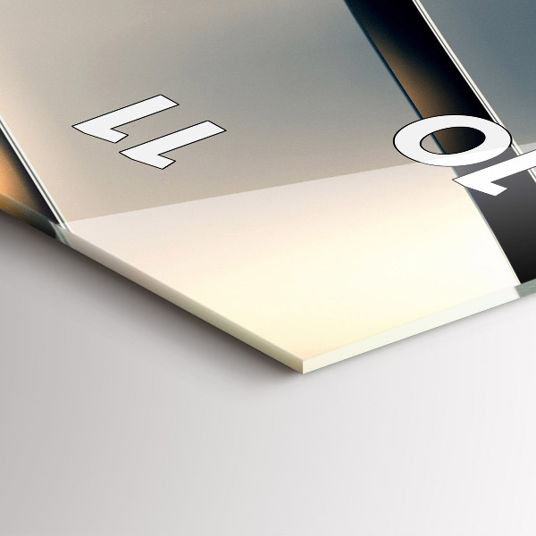 Ceas vertical de perete din sticlă Model argintiu