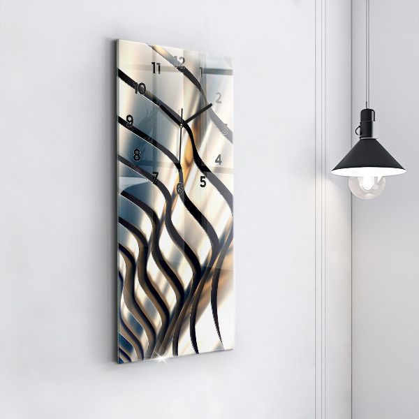 Ceas vertical de perete din sticlă Model argintiu