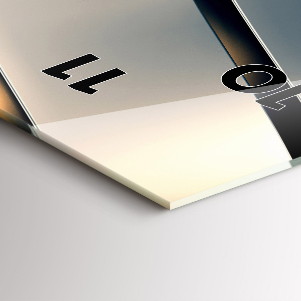 Ceas vertical de perete din sticlă Model argintiu