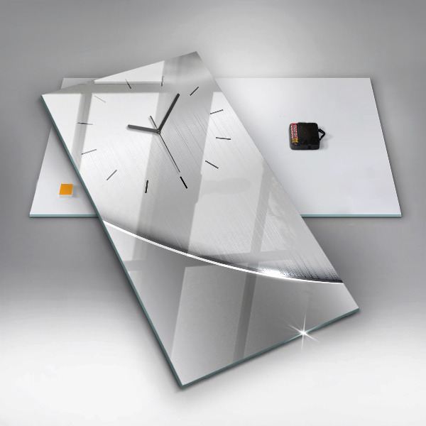 Ceas vertical de perete din sticlă Model argintiu
