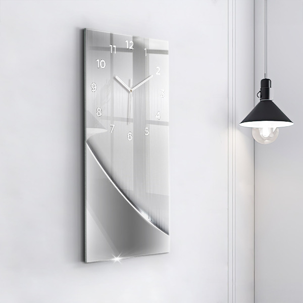 Ceas vertical de perete din sticlă Model argintiu