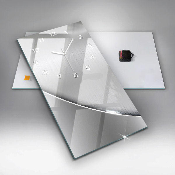 Ceas vertical de perete din sticlă Model argintiu