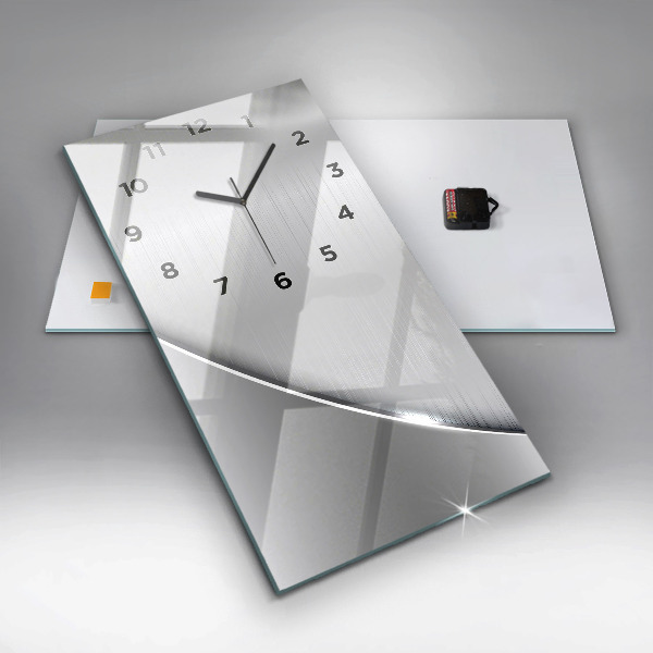 Ceas vertical de perete din sticlă Model argintiu