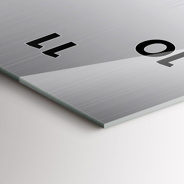 Ceas vertical de perete din sticlă Model argintiu