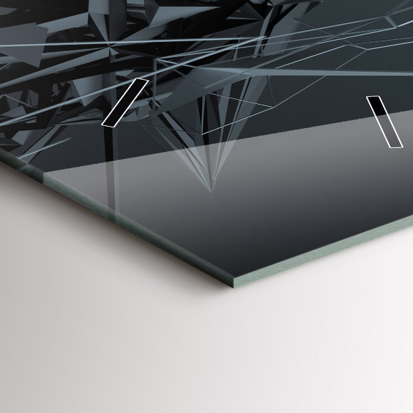 Ceas vertical de perete din sticlă Abstracția neagră