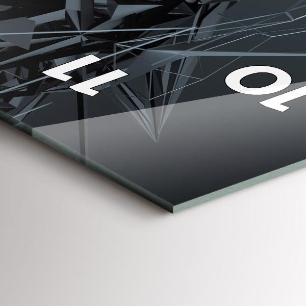 Ceas vertical de perete din sticlă Abstracția neagră