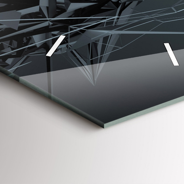 Ceas vertical de perete din sticlă Abstracția neagră