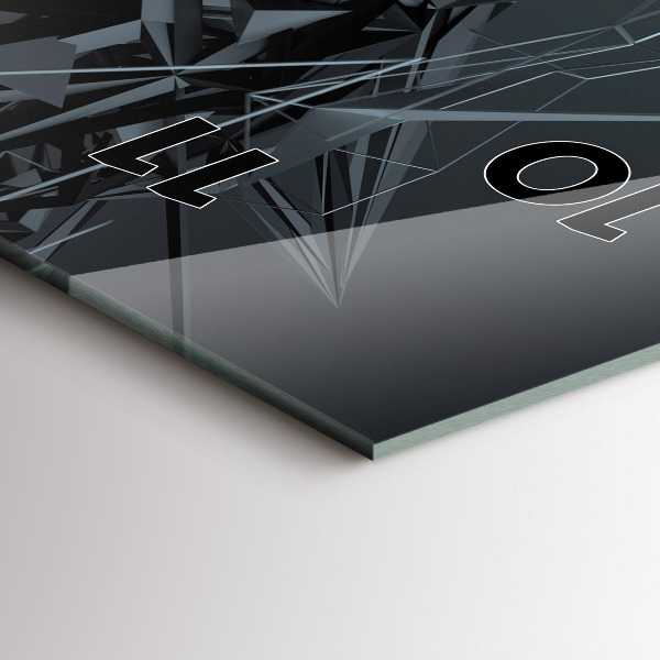 Ceas vertical de perete din sticlă Abstracția neagră