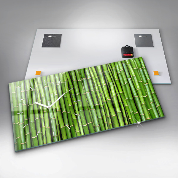 Ceas orizontale de perete din sticlă bambus asiatic