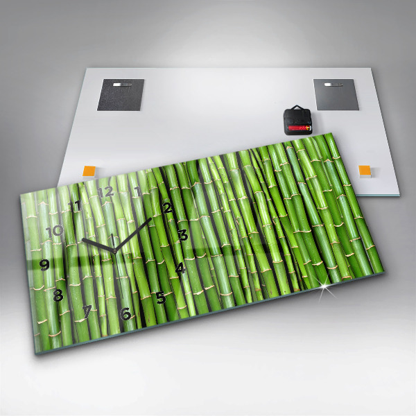 Ceas orizontale de perete din sticlă bambus asiatic