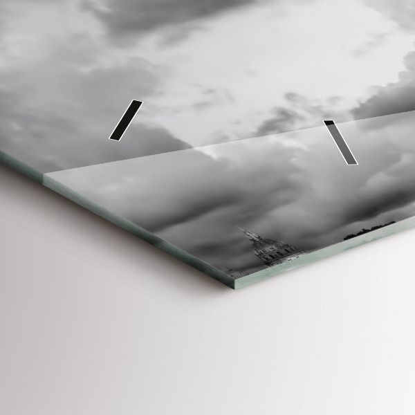 Ceas orizontale de perete din sticlă Turnul Effel Paris