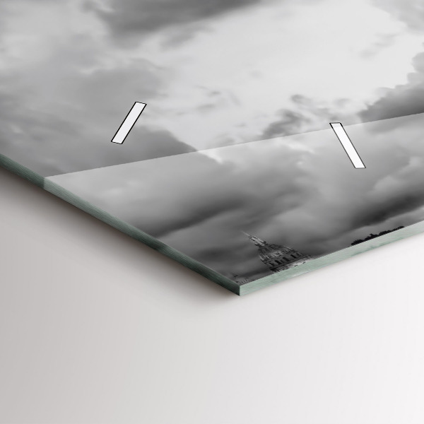 Ceas orizontale de perete din sticlă Turnul Effel Paris