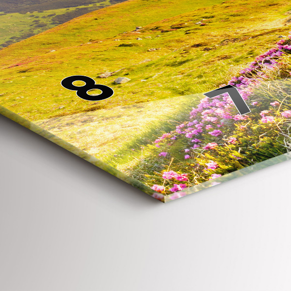 Ceas orizontale de perete din sticlă Peisaj montan